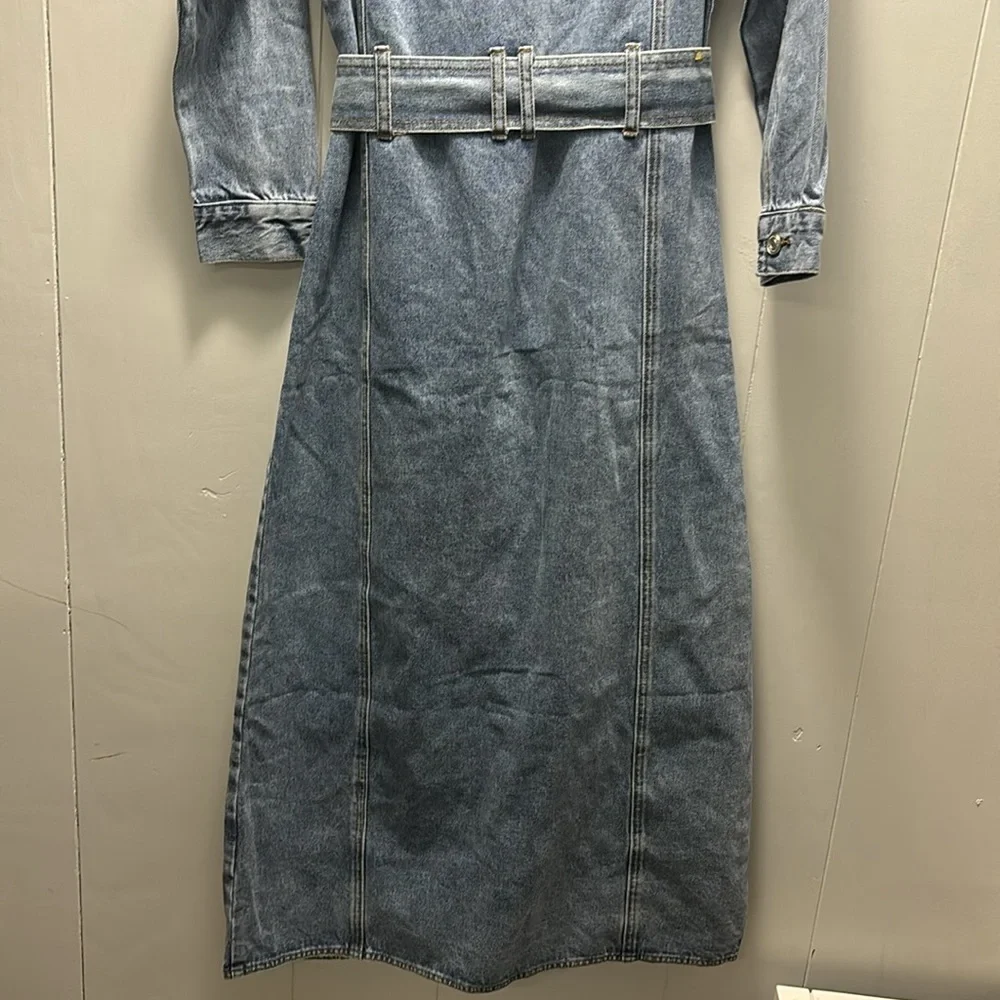 Smoke & Mirrors Los Angeles Denim Jean Maxi Dress Size Small - Picture 8 of 11